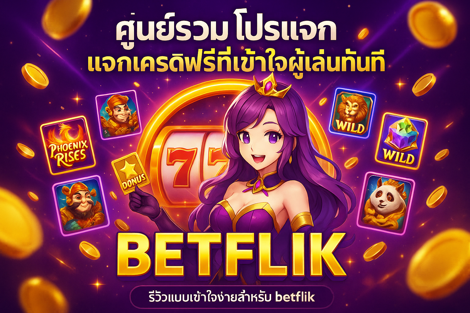 คอลลาจโปรโมชั่น betflik45 แสดงบัตรเครดิตฟรี โบนัสต้อนรับ เหรียญและผู้เล่นยิ้ม